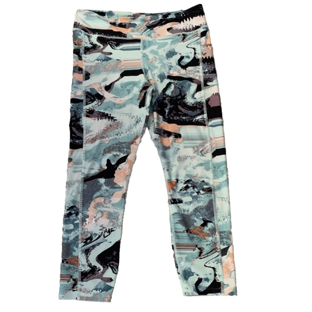 Under Armour Mint, Black & Peach Abstract-Print Leggings